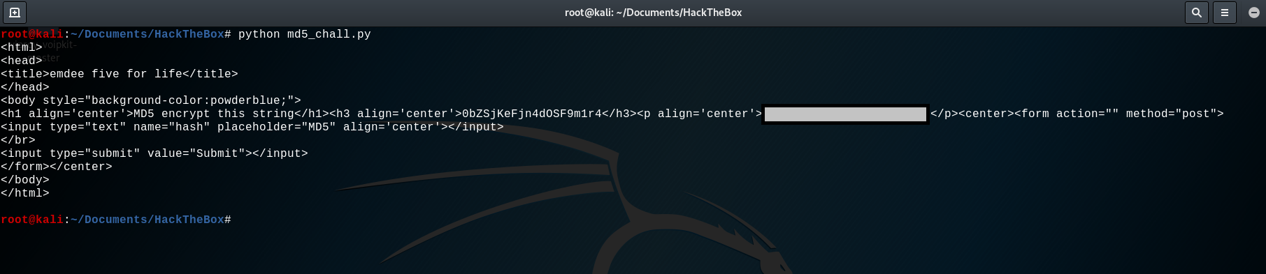 terminal result